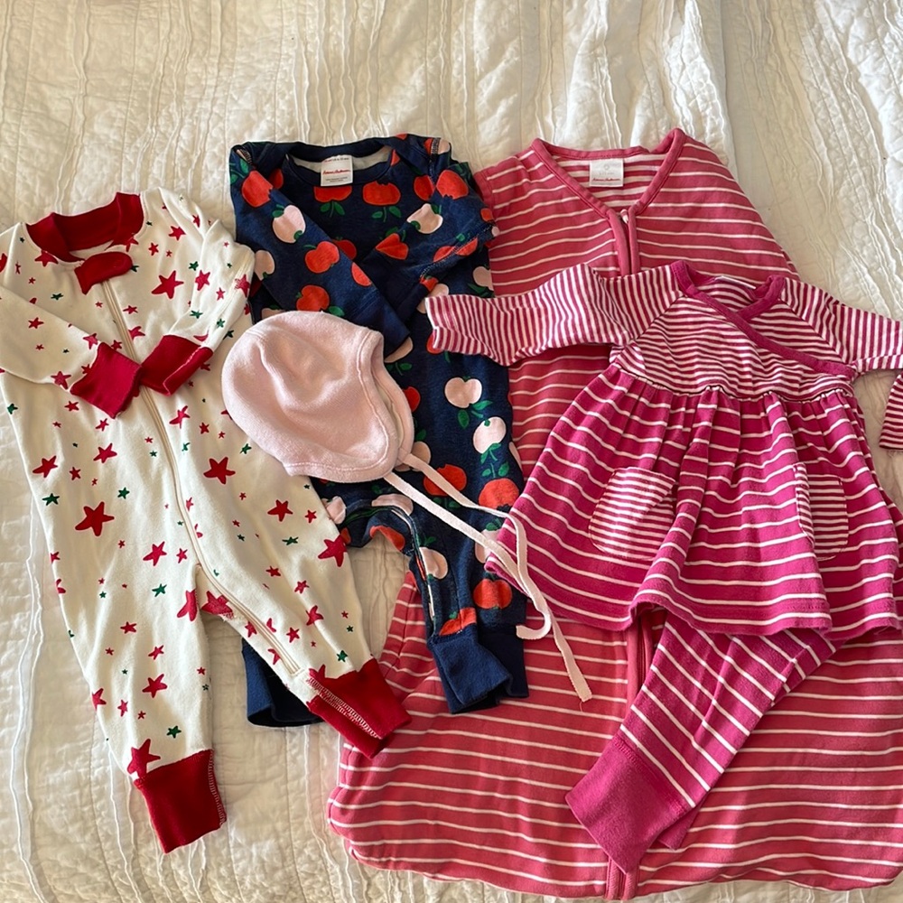 Hanna Andersson baby girl outfits! Christmas Holiday zip up. 3-12months
